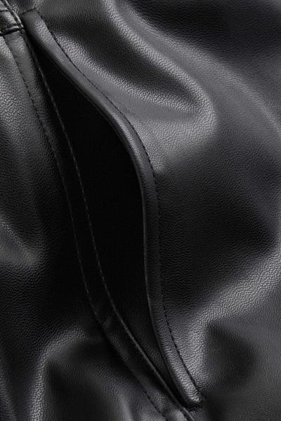 Calvin Klein Kadın Suni Deri Yüksel Bel Pantolon Siyah