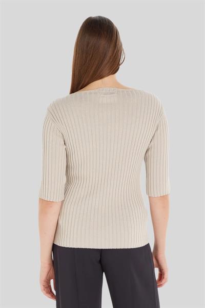 Calvin Klein Kadın Yarım Kollu Kazak Bej