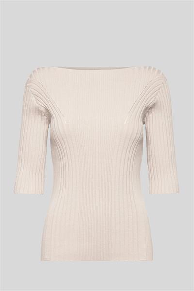 Calvin Klein Kadın Yarım Kollu Kazak Bej