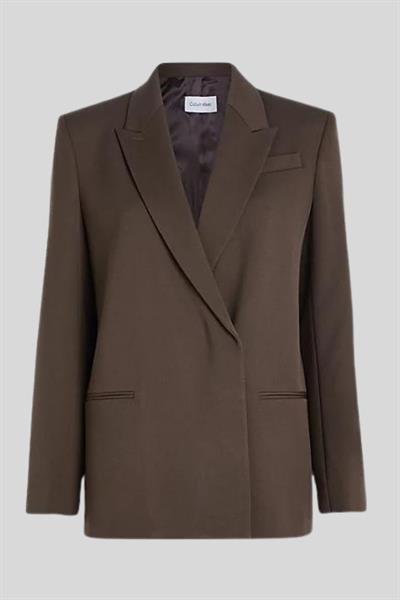Calvin Klein Kadın Yün Twill Blazer Ceket Kahverengi