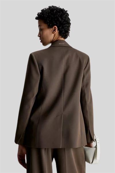 Calvin Klein Kadın Yün Twill Blazer Ceket Kahverengi