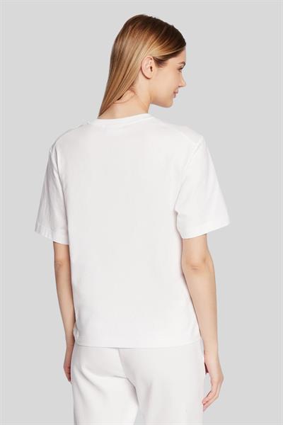 Calvin Klein Kadın Yuvarlak Yaka Logo Grafik T-Shirt Beyaz