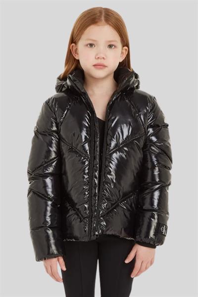 Calvin Klein Kız Çocuk Parlak Ceket Siyah