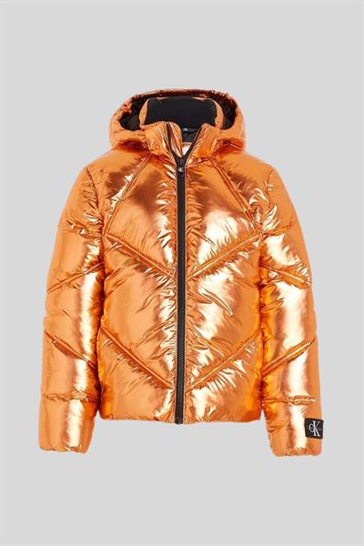 Calvin Klein Kız Çocuk Regular Fit Kışlık Ceket Turuncu