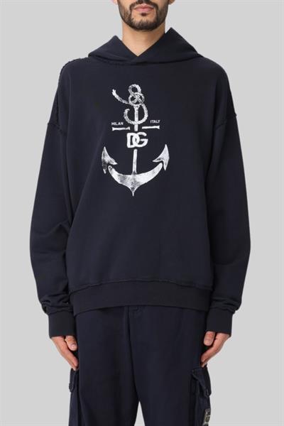 Dolce&Gabbana Erkek Kapşonlu Sweatshirt Siyah