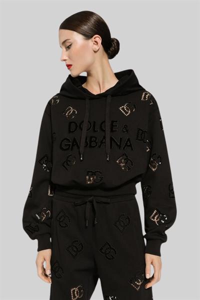 Dolce&Gabbana Kadın Kapşonlu Üst Siyah