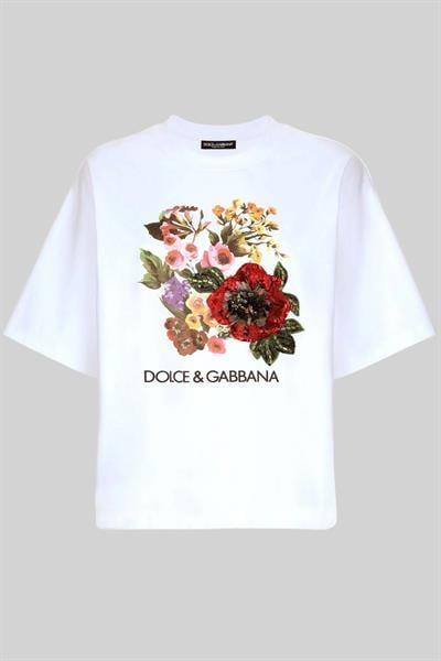 Dolce&Gabbana Kadın T-Shirt Beyaz 0002