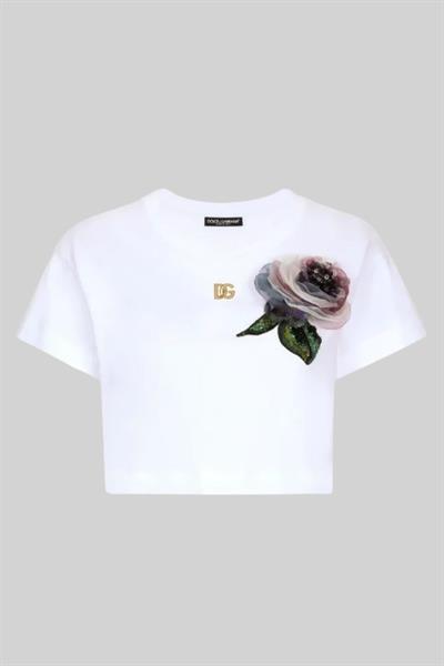 Dolce&Gabbana Kadın T-Shirt Beyaz 0002