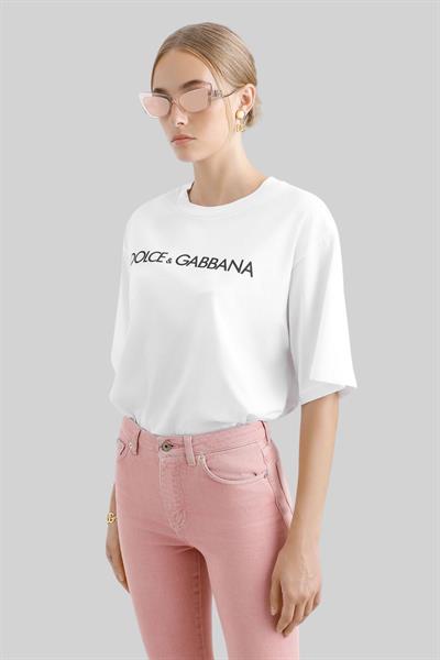 Dolce&Gabbana Kadın T-Shirt Beyaz 0002