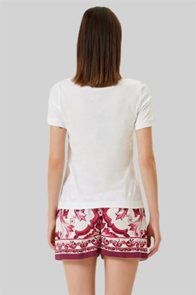 Dolce&Gabbana Kadın T-Shirt Beyaz 0002