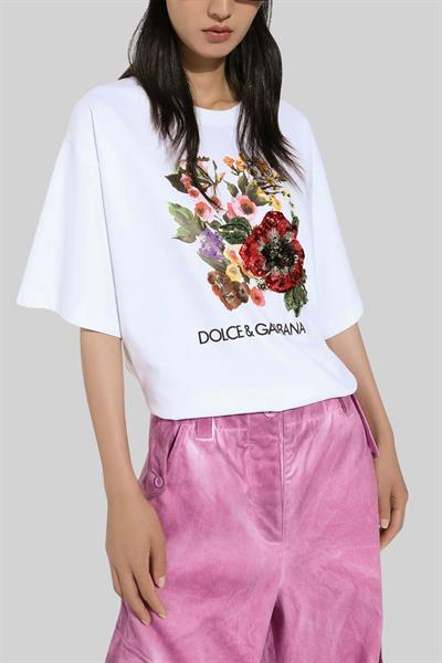 Dolce&Gabbana Kadın T-Shirt Beyaz 0002