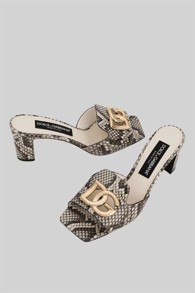 Dolce&Gabbana Kadın Topuklu Terlik Kahverengi