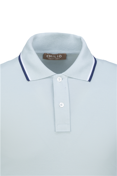 Erkek Çift Çizgili Kol Bantlı Polo Yaka T-Shirt