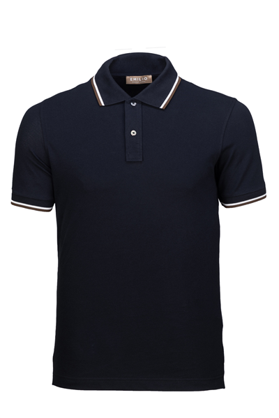 Erkek Çift Çizgili Kol Bantlı Polo Yaka T-Shirt