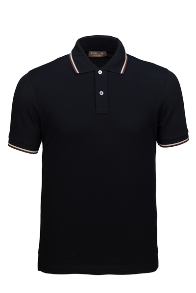 Erkek Çift Çizgili Kol Bantlı Polo Yaka T-Shirt
