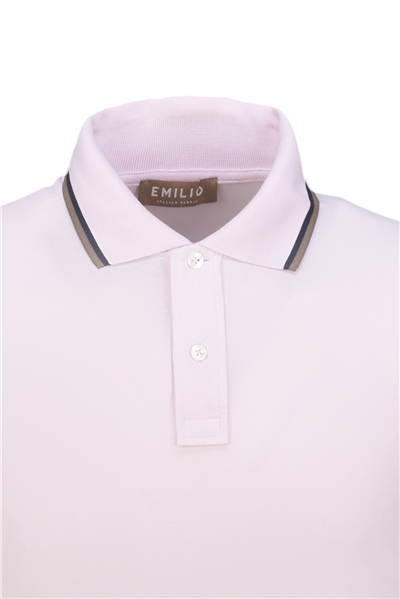 Erkek Çift Çizgili Kol Bantlı Polo Yaka T-Shirt