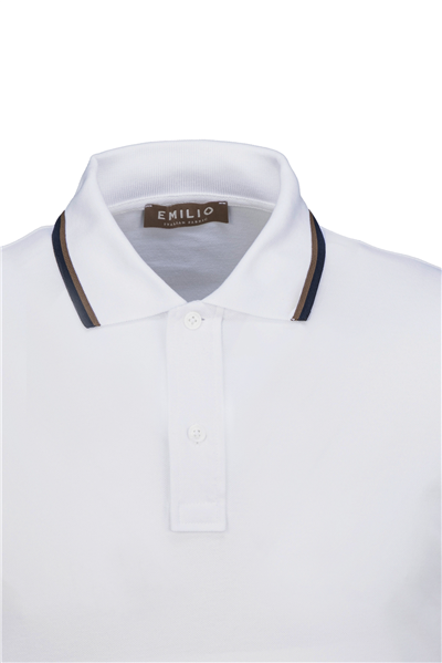 Erkek Çift Çizgili Kol Bantlı Polo Yaka T-Shirt