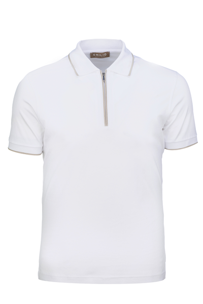 Erkek Fermuarlı Polo Yaka T-Shirt