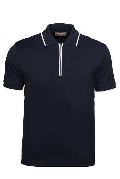 Erkek Fermuarlı Polo Yaka T-Shirt