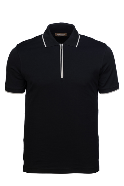 Erkek Fermuarlı Polo Yaka T-Shirt