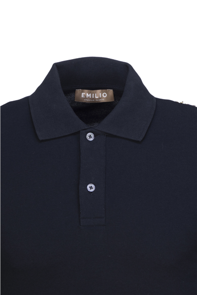 Erkek Kol Bantlı Boncuk İşleme Polo Yaka Erkek T-Shirt