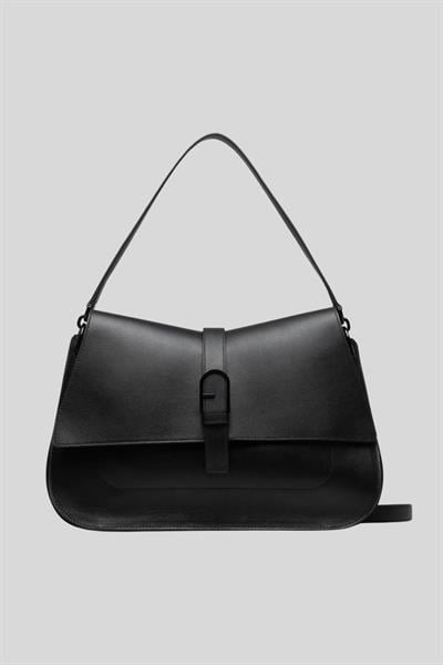 Furla Flow Deri Kadın El Çantası Siyah