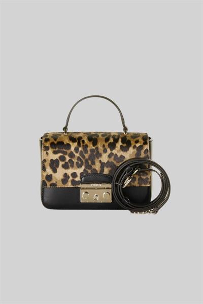 Furla Leopar Desenli Kadın El Çantası TONI GREIGE-NERO