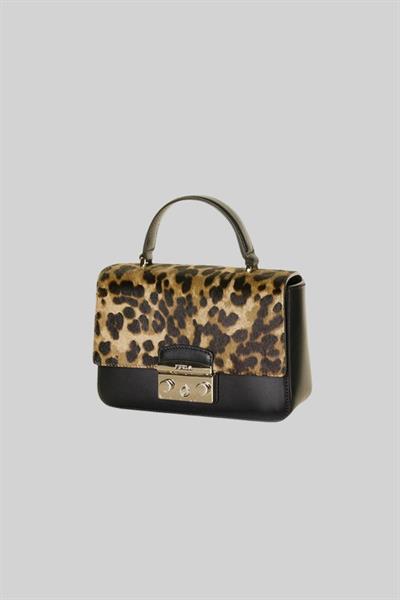 Furla Leopar Desenli Kadın El Çantası TONI GREIGE-NERO