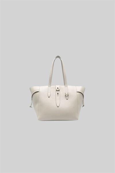 Furla Marka Logolu Kadın Deri El Çantası Bej