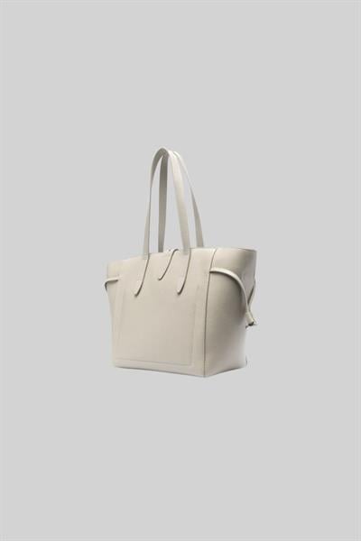 Furla Marka Logolu Kadın Deri El Çantası Bej
