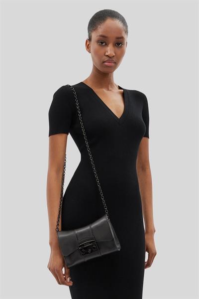 Furla Metropolis Deri Kadın Omuz Çantası Siyah