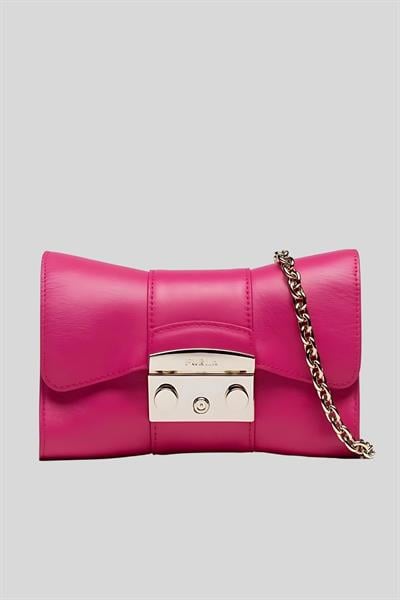 Furla Metropolis Deri Kadın Omuz Çantası Pembe