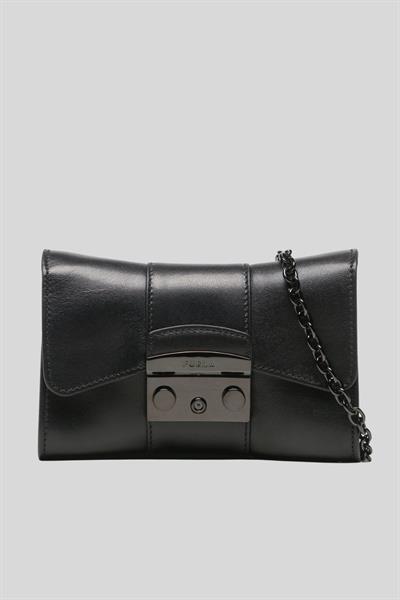 Furla Metropolis Deri Kadın Omuz Çantası Siyah