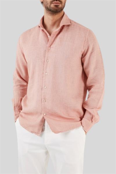 Gran Sasso Erkek Regular Fit Keten Gömlek Pembe