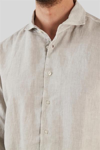 Gran Sasso Erkek Regular Fit Keten Gömlek Bej