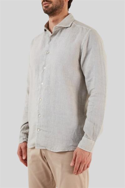 Gran Sasso Erkek Regular Fit Keten Gömlek Bej