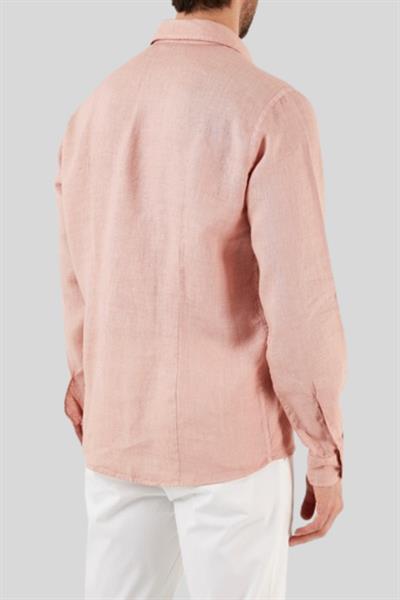 Gran Sasso Erkek Regular Fit Keten Gömlek Pembe