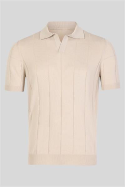 Gran Sasso Erkek Slim Fit Triko T-shirt Bej