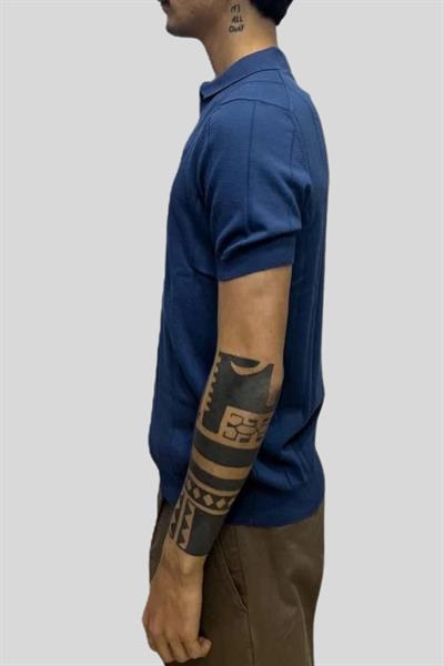 Gran Sasso Erkek Slim Fit Triko T-shirt Lacivert