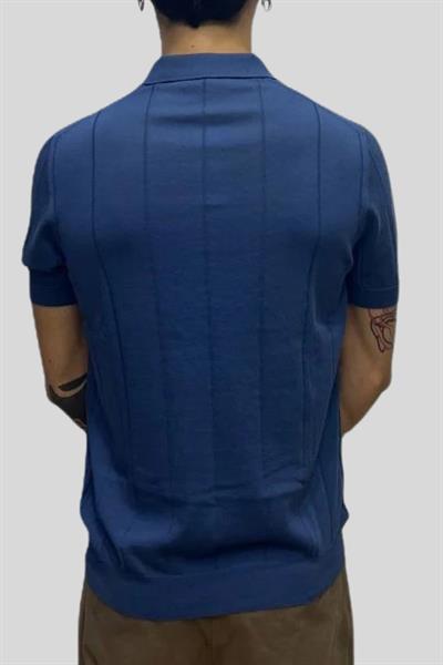 Gran Sasso Erkek Slim Fit Triko T-shirt Lacivert