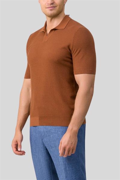 Gran Sasso Regular Fit Polo Yaka T-Shirt Kahverengi