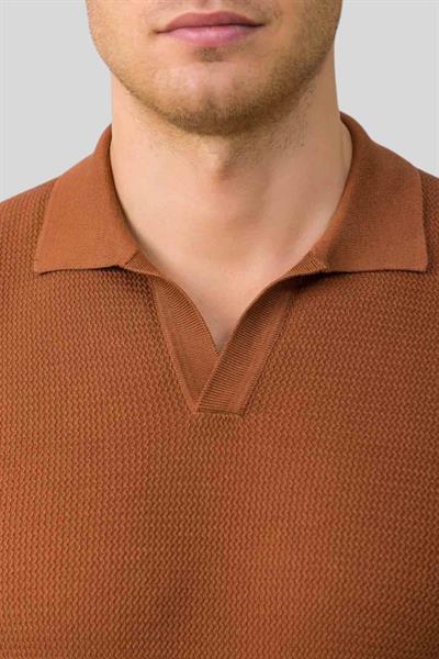 Gran Sasso Regular Fit Polo Yaka T-Shirt Kahverengi