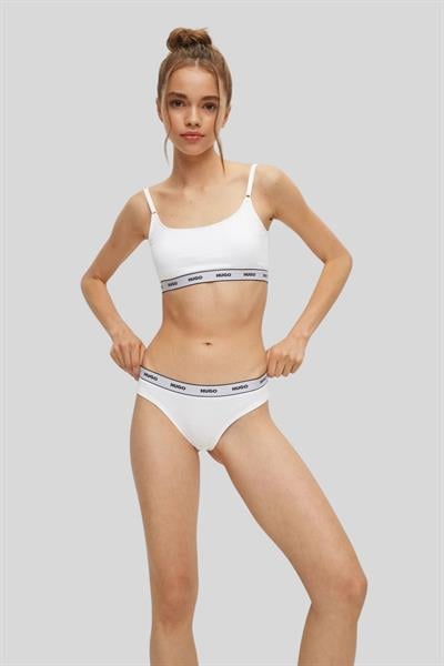 Hugo Boss 3lü Paket Şerit Kadın Tanga Beyaz 100