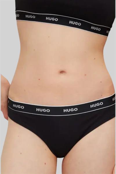 Hugo Boss 3lü Paket Şerit Kadın Tanga Siyah