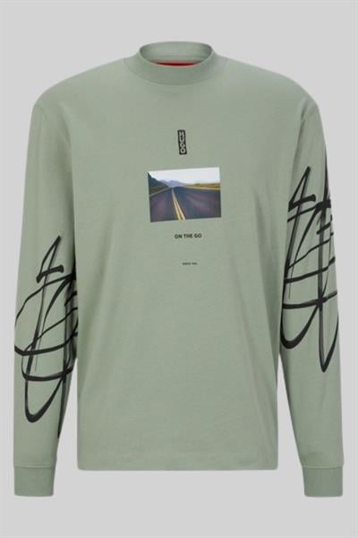 Hugo Boss Bisiklet Yaka Uzun Kol Erkek Sweatshirt Yeşil