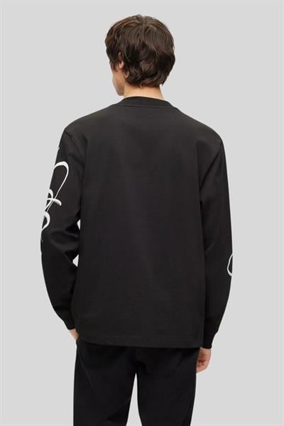 Hugo Boss Bisiklet Yaka Uzun Kol Erkek Sweatshirt Siyah