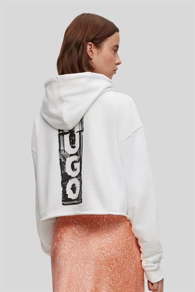 Hugo Boss Kapüşonlu Kadın Sweatshirt Beyaz 100