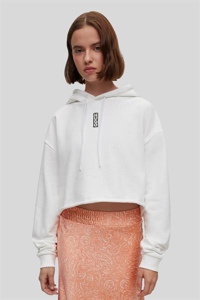 Hugo Boss Kapüşonlu Kadın Sweatshirt Beyaz 100
