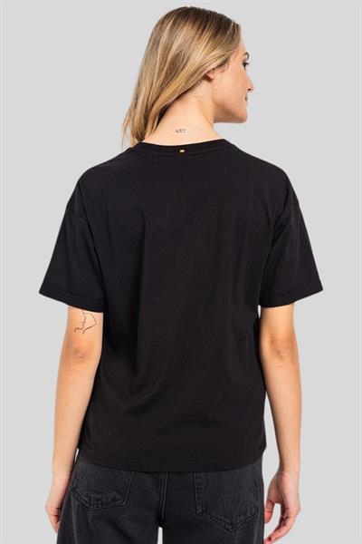 Hugo Boss Logolu Pamuklu Kadın T-Shirt Siyah