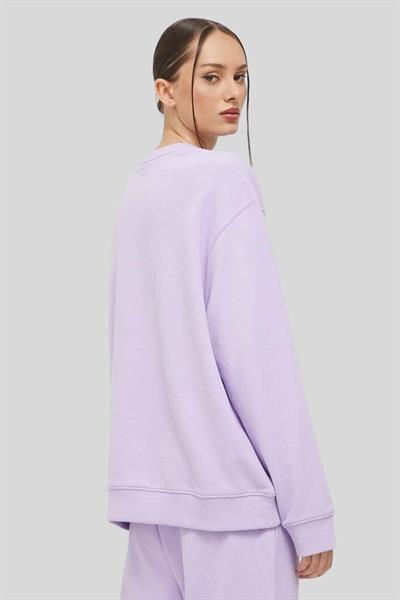 Hugo Boss Oversize Bisiklet Yaka Kadın Sweatshirt Mor